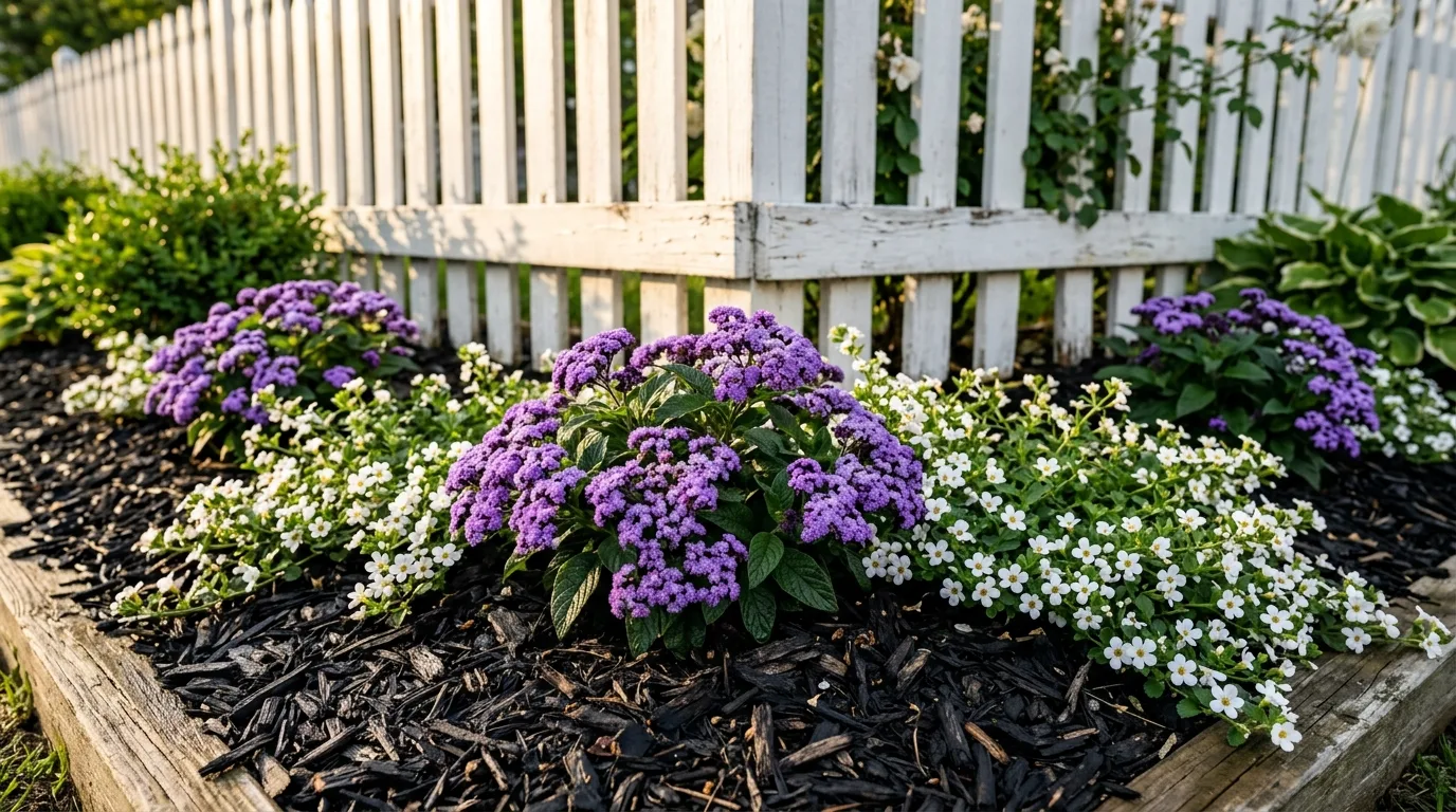 Black Mulch With Minimal Planting